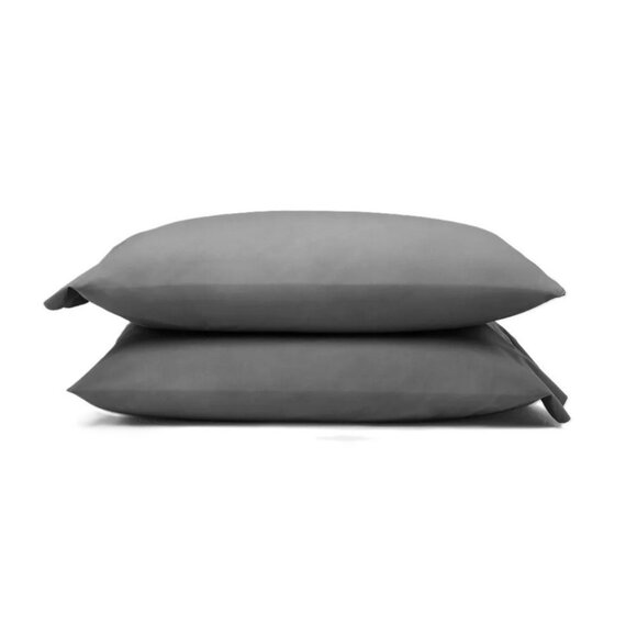 Casaluna Supima Cotton Sateen Dark Gray 2 Pillowcase Set King Size 20" x 40" - Picture 1 of 6